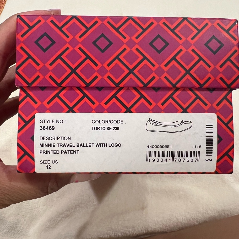 ***BRAND 🆕 *** Tory Burch Minnie Travel Ballet w/ Logo Printed Patent